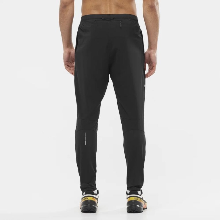 Black Salomon Cross Run Men's Sport Pants | IE MK0314